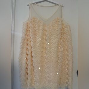 New Anthropologie By Anthropologie Textured Sequin Mini Dress 2X